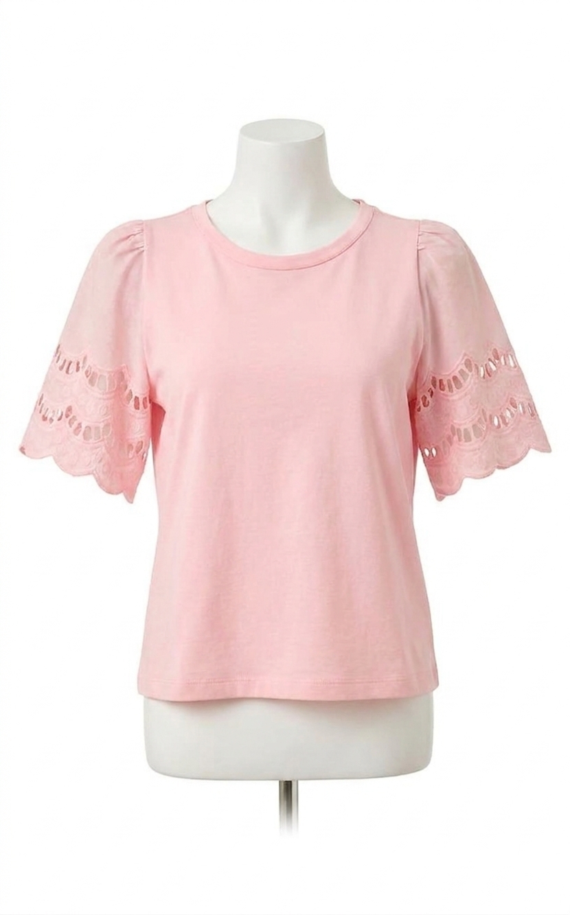 NEW LILLY PULITZER sebene eyelet knit top in pink muse
